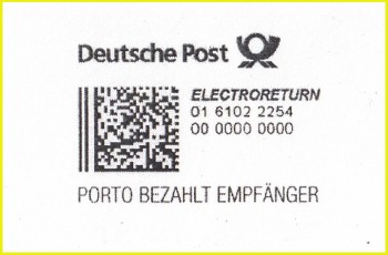 Frankierausschnitt eines Umschlags vom NABU mit zusätzlicher Angabe 