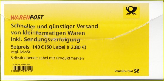 50er Verpackung Warenpost M großes Label 50er Verpackung Warenpost M großes Label