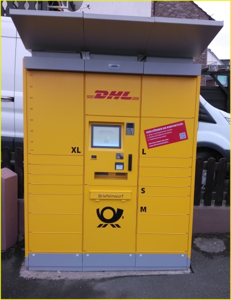 Die kleinste Variante der Poststation für den ländlichen Bereich, hier der Standort Wachtberg der als erster am Freitag, den 5. Februar 2021 in Betrieb genommen wurde