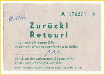 Ein Beispiel für einen Zurückaufkleber Ein Beispiel für einen Zurückaufkleber