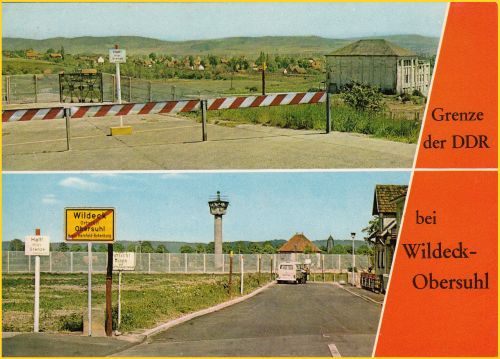 Ansichtskarte mit der Grenze der DDR - Gerstungen - Untersuhl (DDR) und Wildeck - Obersuh (DDR) Ansichtskarte mit der Grenze der DDR - Gerstungen - Untersuhl (DDR) und Wildeck - Obersuh (DDR)