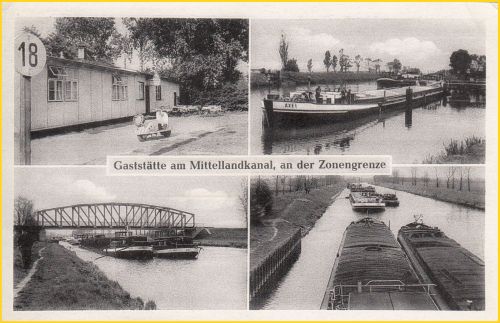 Ansichtskarte der Gaststätte am Mittellandkanal an der Zonengrenze Ansichtskarte der Gaststätte am Mittellandkanal an der Zonengrenze