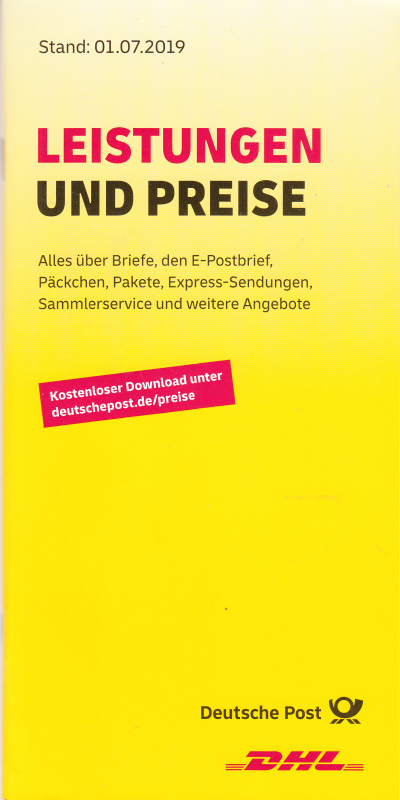 Das neue Entgeltheft mit Stand 1. Juli 2019