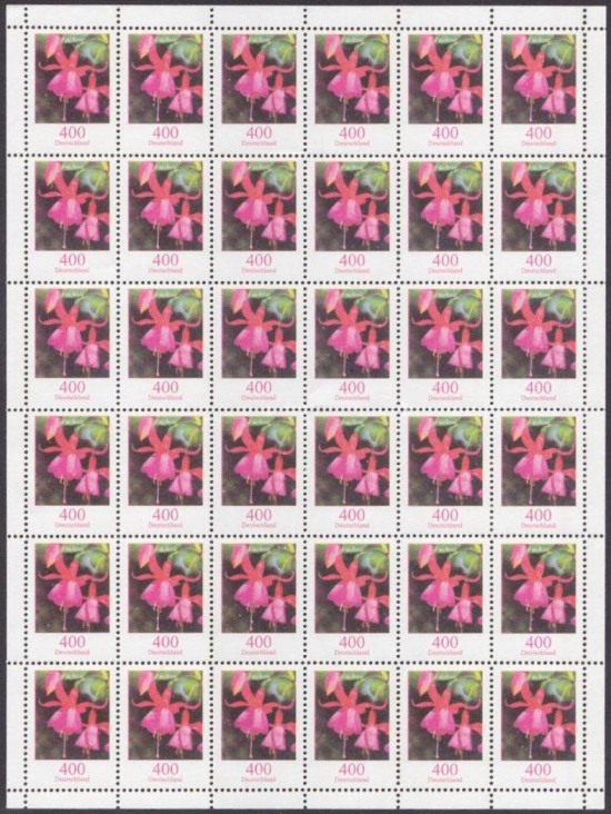 Der 36er Bogen 400 Cent Fuchsie (Fälschung) Der 36er Bogen 400 Cent Fuchsie (Fälschung)