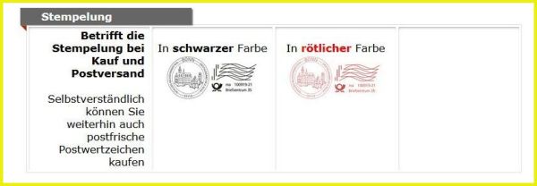 Bildschirmkopieausschnitt vergrößert von der Option bezüglich der zukünftigen Stempelung in rot oder schwarz