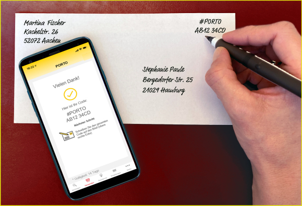 Pressefoto der Post, wie der Nachfolger des Handyportos, die mobile Briefmarke, aussehen soll Pressefoto der Post, wie der Nachfolger des Handyportos, die mobile Briefmarke, aussehen soll