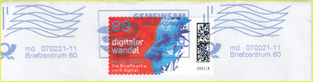 Briefausschnitt mit Marke 