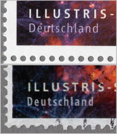 Beim Vergleich der Zähnung fällt die etwas ungewöhnliche Form bei der Fälschung unten auf Beim Vergleich der Zähnung fällt die etwas ungewöhnliche Form bei der Fälschung unten auf