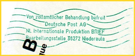 Bisher einziger bekannter Handrollstempel bei der Postverzollung Bisher einziger bekannter Handrollstempel bei der Postverzollung