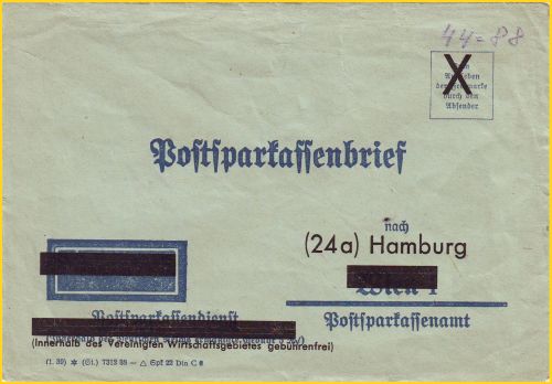 Dienstumschlag kurz nach Kriegsende durch Überd Dienstumschlag kurz nach Kriegsende durch Überd