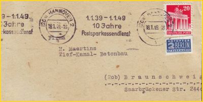 Briefausschnitt mit Werbestempel z Briefausschnitt mit Werbestempel z