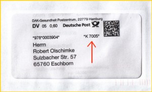 DV-Freimachung im Fenster mit K-Nummer DV-Freimachung im Fenster mit K-Nummer