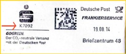 Frankierserviceklischee mit integrierter K-Nummer (Abbildung von webseite Frankierserviceklischee mit integrierter K-Nummer (Abbildung von webseite