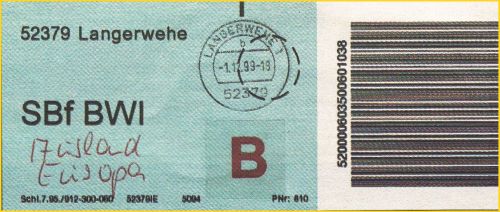 Infoträger für Infobriefe ins europäische Ausland