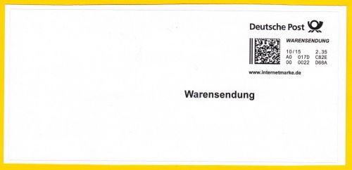 Einzelner Adressaufkleber Warensendung Etikett zu 2,35 Euro