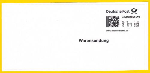 Einzelner Adressaufkleber Warensendung Etikett zu 1,90 Euro