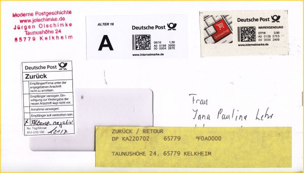 Din Lang Umschlag für CD-Versand, als Warensendung mit Alterssichtprüfung 