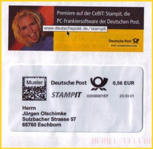 Die Vorstellung von Stampit auf der CeBIT 2001 in Hannover