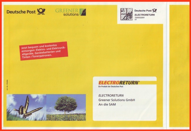 Versandtasche Electroreturn von Greener Solutions