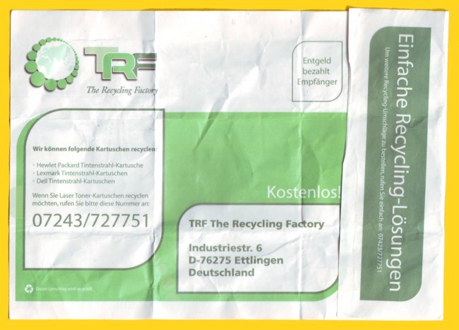 Vorläufer vom Electroreturn national - echt gelaufen an die Firma TRF