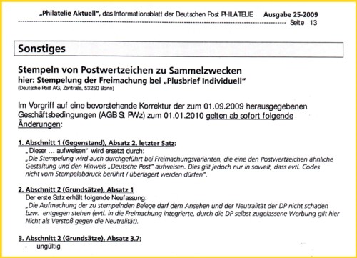 Stempeländerungen - jetzt sind Sonderstempelabschläge zulässig