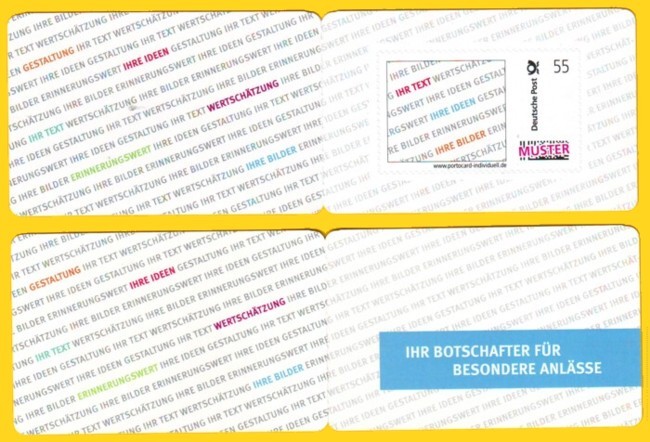 Musterportocard individuell mit Internetadresse !www.portocard-individuell.de" - Vorder- und Rückseite