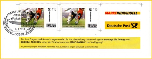 Bogenunterrand der Marke Individuell 115 Cent Fussballweltmeisterschaft 2010