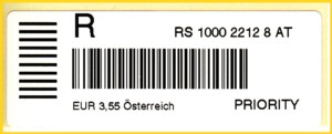 Einschreiblabel mit Bezahlung für komplette Briefgebühr incl. Einschreibgebühr aus dem neuen SB-Automaten