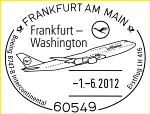 Der erste Flug weltweit mit der neuen Boeing B 747-8 Intercontinental 