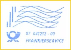 Der neue Frankierservice in blau ohne Firmenwerbung