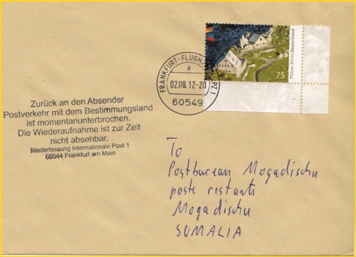Hier der ganz neue Retourenstempel aus dem Jahr 2012, nun wieder in deutscher Sprache