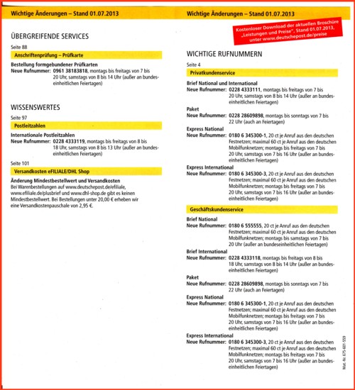 Ergänzungsflyer zum Postgebührenheft 1.1.2013 - Teil 1 Ergänzungsflyer zum Postgebührenheft 1.1.2013 - Teil 1