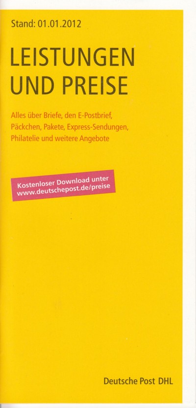 Gebührenheft Stand 01.01.2012