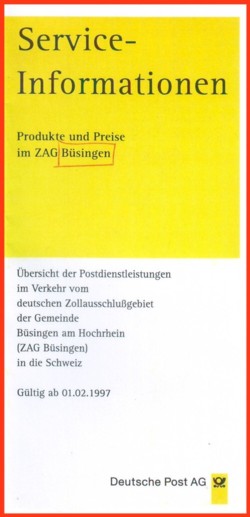 Gebührenheft für Büssingen (ZAG)