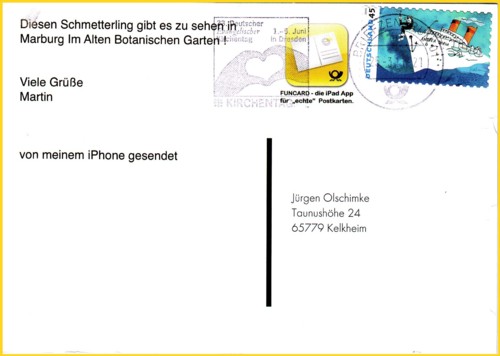 MMS-Postkarte von einem iPhone