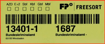 Ein zweiter Infoträger von Freesort, hier mit einen erweiterten Strichcode, dessen Bedeutung derzeit noch nicht klar ist - wer kann hier helfen ?