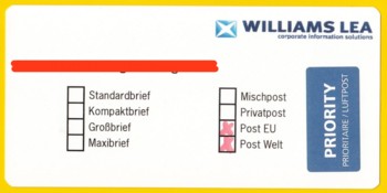 Hier ein Infoträger mit dem Namen Wiliams Lea Hier ein Infoträger mit dem Namen Wiliams Lea