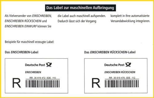 Das neue maschinelle Label ab dem Januar 2004