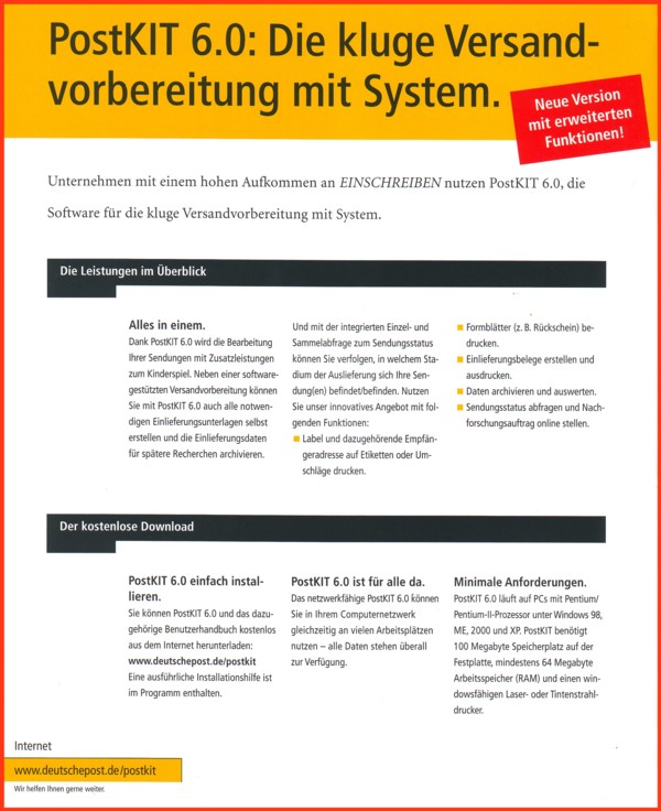 PostKIT ist eine Software für die Versandvorbereitung und / oder sogar für das Drucken von Einschreiblabeln