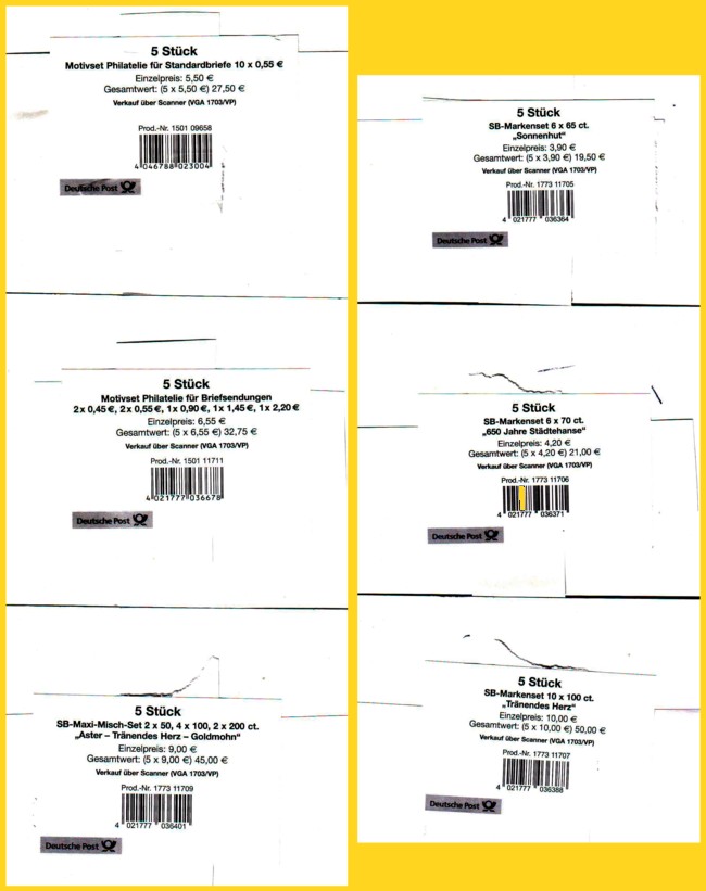 Bestimmte Gebinde für Markensets sind durch einen Karton vorne und hinten geschützt und werden über eine Banderole mit der Info um welches Produkt es sich handelt zusammen gehalten - hier Teil 2