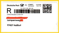 Stampit im neuen Layout nun auch mit Einschreibenstrichcode
