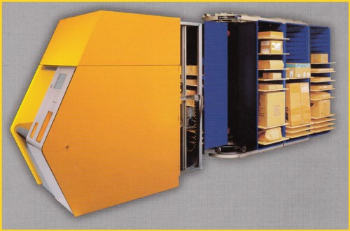 Ausschnitt aus einem Firmenprospekt von einem Paketannahmesystem das von der Deutschen Post AG zeitweilig getestet wurde Ausschnitt aus einem Firmenprospekt von einem Paketannahmesystem das von der Deutschen Post AG zeitweilig getestet wurde