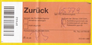 Retouren-Label für Pakete mit Strichcode