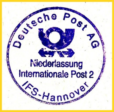 Absenderstempel der Dienststelle in Kreisform