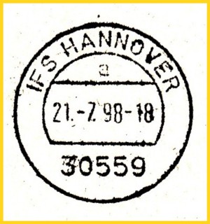 Sehr seltener Tagesstempel des IFS Hannover