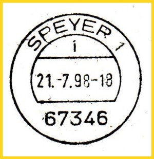 Tagesstempel, der im IFS Speyer benutzt werden soll - wo und wie ist unbekannt !