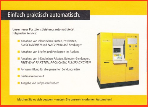 Auch dieser Postdienstleistungsautomat (PDL) konnte schon vor der Packstation Pakete annehmen