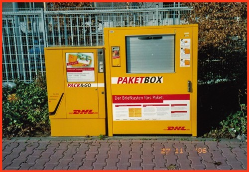 Der selbe Automat hier am Standort vor dem Briefzentrum 60 neben der Paketbox