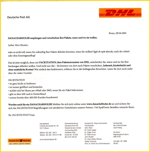 Die Rückseite des Plusbrief-Faltblatts mit dem entsprechenden Werbeanschreiben an den Kunden Die Rückseite des Plusbrief-Faltblatts mit dem entsprechenden Werbeanschreiben an den Kunden