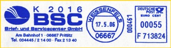 Einer der ersten Absenderfreistempel mit integrierter K-Nummer